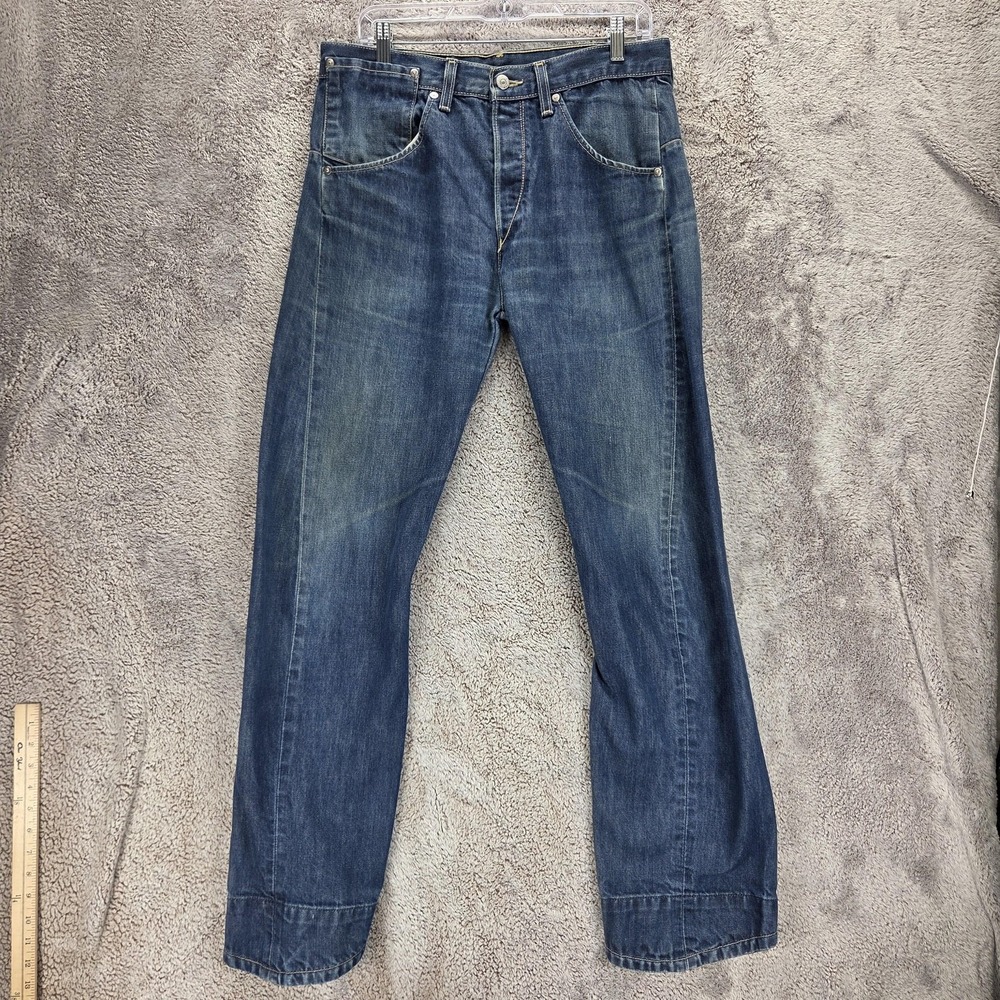 Vintage Levis Engineered Jeans Mens 33x32 Blue Medium Wash Twisted Button Fly